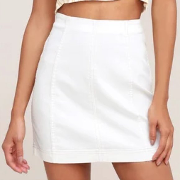 Free People Dresses & Skirts - Free People 'Modern Femme' Mini Skirt in White Denim Size 2